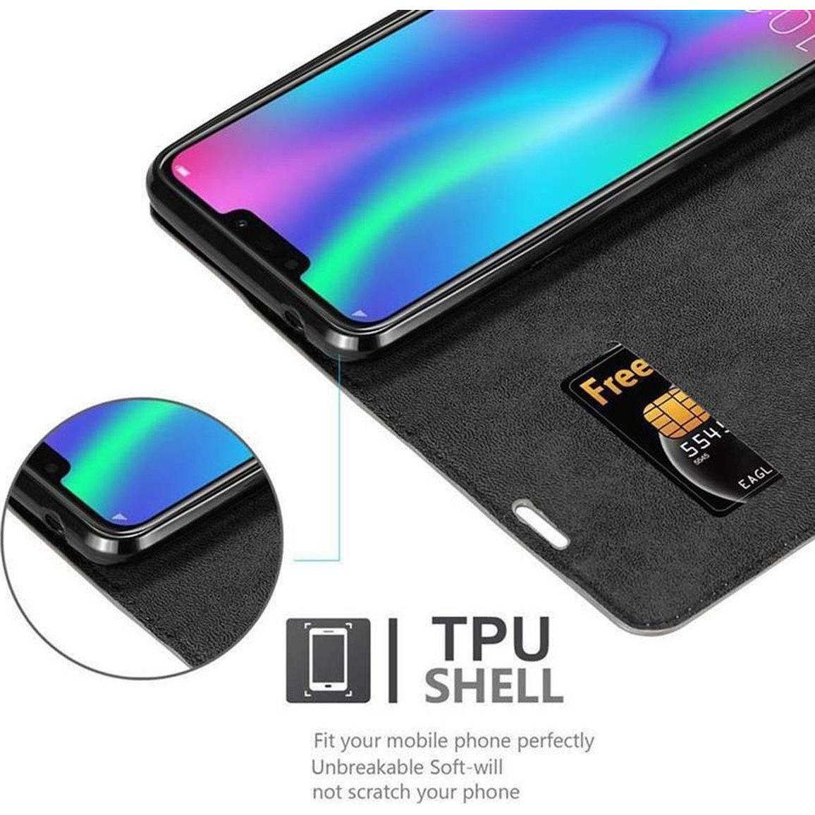 Thumbnail - Cadorabo Book Invisible Magnet Cover (Honor 8C), Smartphone Hülle, Braun