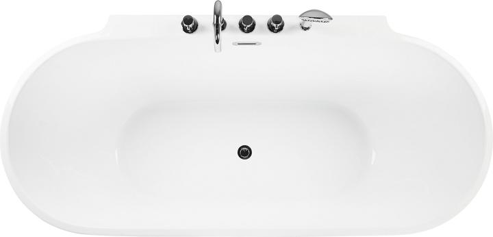 Actual product image Beliani Bathtub freestanding black with tap oval 170 x 80 cm ROTSO (286 l, 170 cm, 80 cm)
