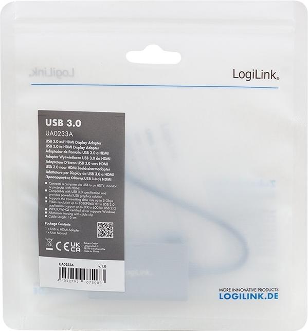 Produktbild LogiLink UA0233A (USB 3.0, Klinkenbuchse, 15 cm)