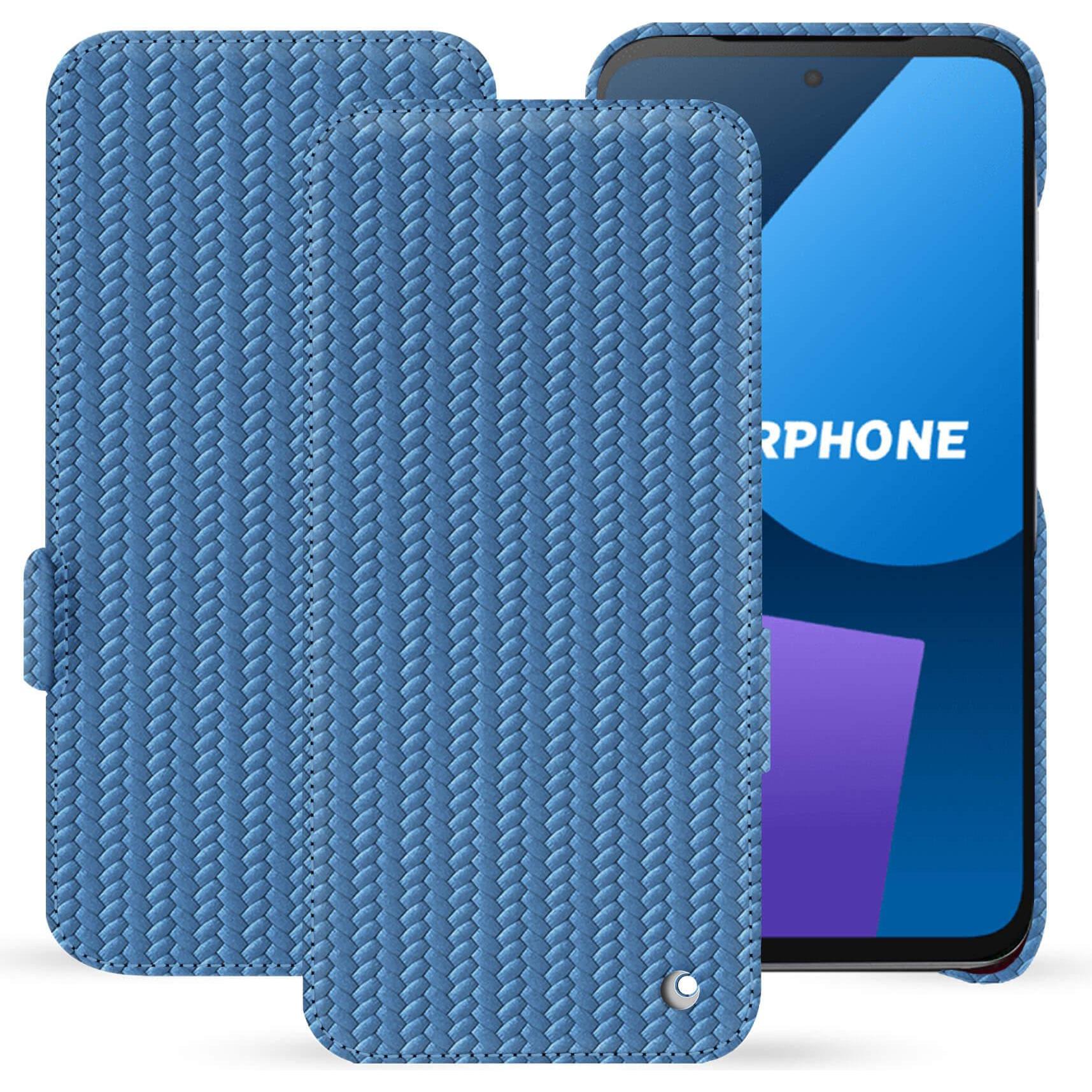 Noreve Lederschutzhülle horizontal (OnePlus 5), Smartphone Hülle, Blau