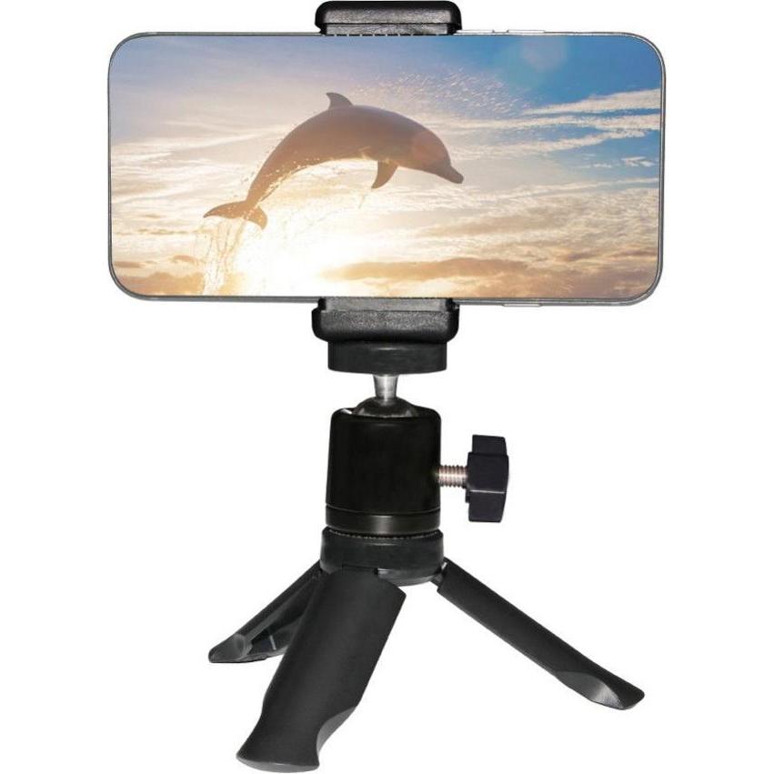 Hurtel Tripod phone tripod with ball head - black (Metall), Stativ, Schwarz