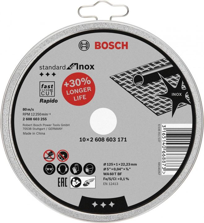 Bosch Professional Zubehör PRO Stainless Steel and Metal cutting disc, 125 x 1 x 22.23 mm