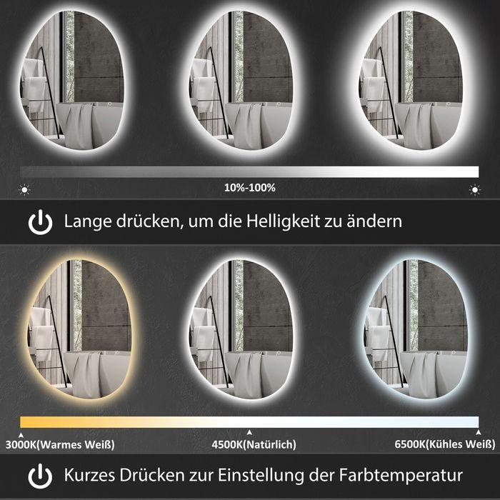 Image du produit Swisshandel24 Miroir de salle de bain asymétrique (70 x 50 cm)