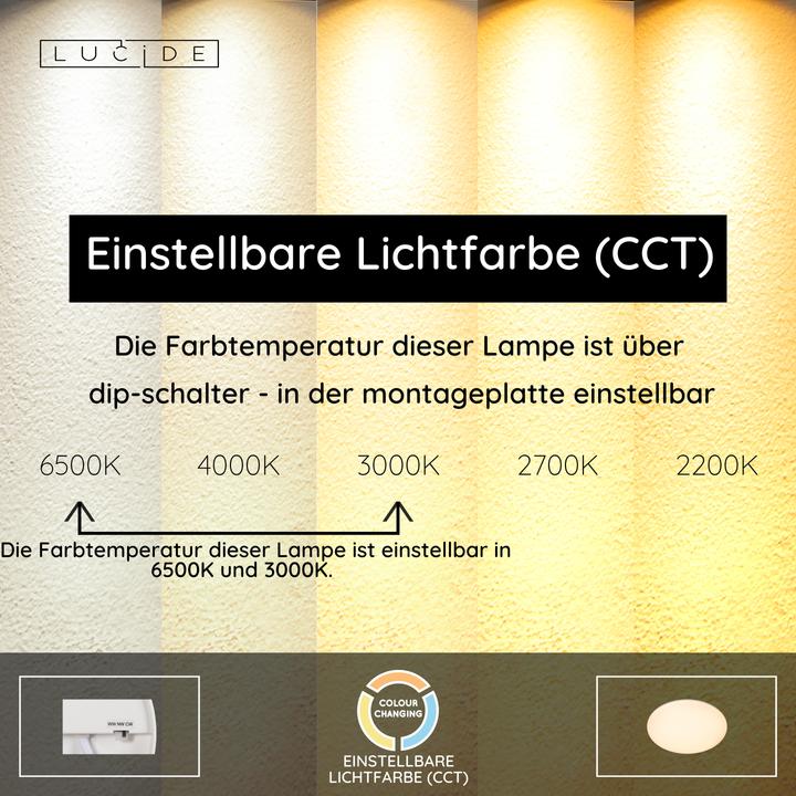 Actual product image Lucide OLSON LED Deckenleuchte 36W dimmbar Steuerbare Lichtfarbe Opal 79190/36/61 (2500 lm)
