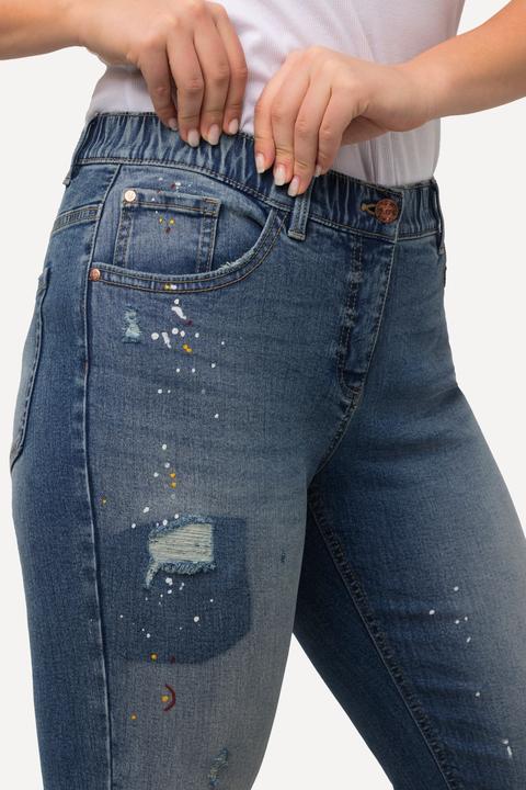 Produktbild Ulla Popken Boyfriend-Jeans, Destroy-Effekte, weites Bein, Stretch (46)