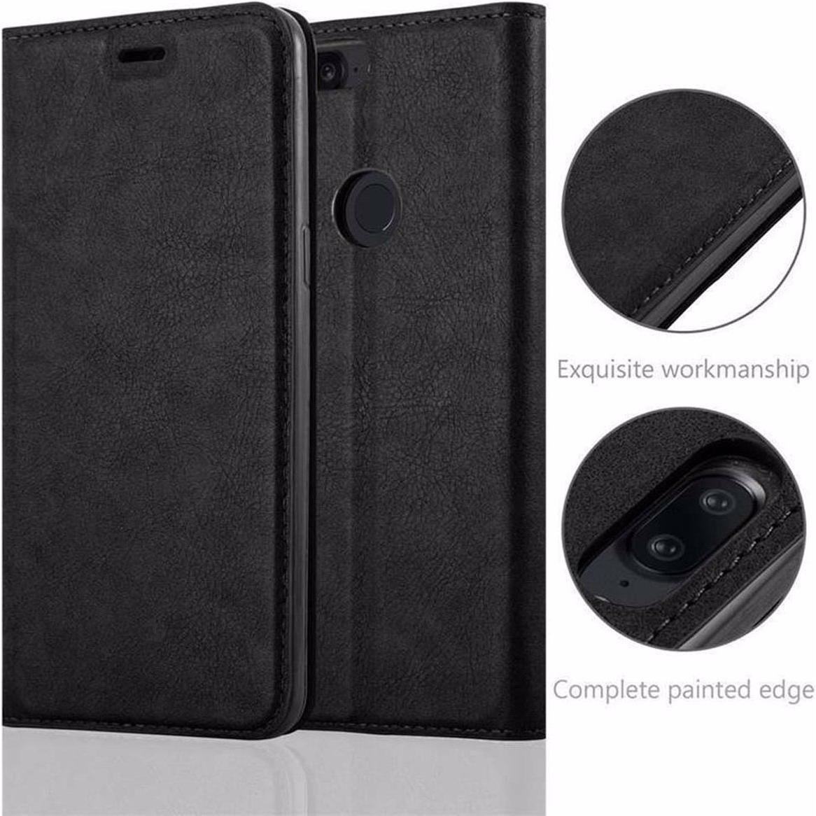 Thumbnail - Cadorabo Book Invisible Magnet Cover (OnePlus 5T), Smartphone Hülle, Schwarz