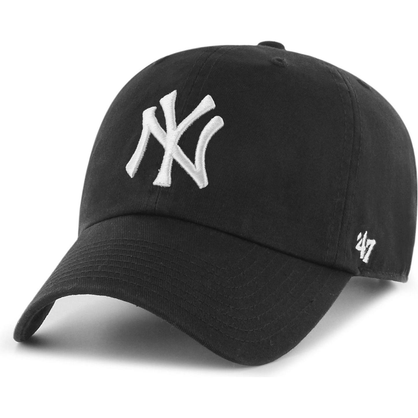 47 Brand, Herren, Cap, Relaxed Fit MLB New York Yankees, Schwarz, (One Size)