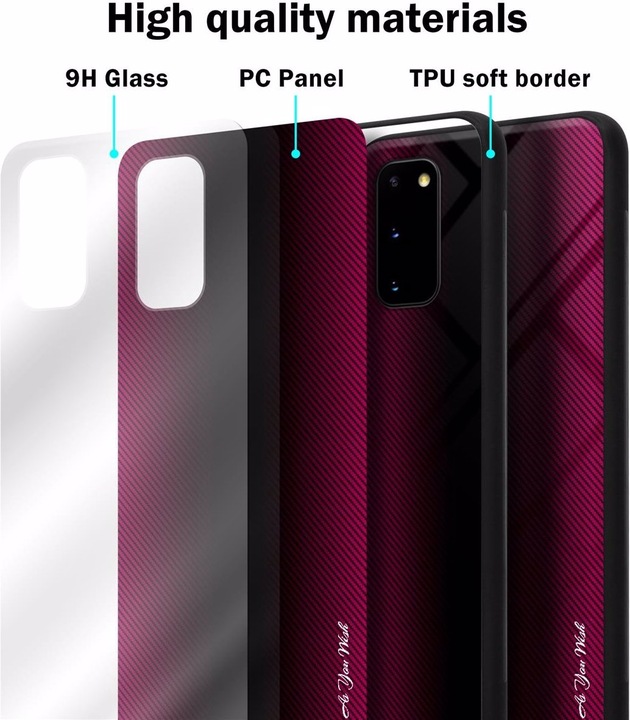 Produktbild Cadorabo TPU Gestreiftes Glas Cover (Samsung Galaxy S20+)