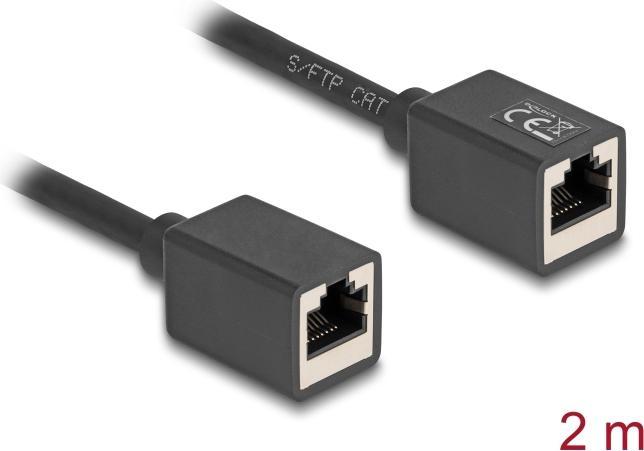 Actual product image Delock Network extension cable coupling RJ45 socket to R (S/FTP, CAT6a, 2 m)