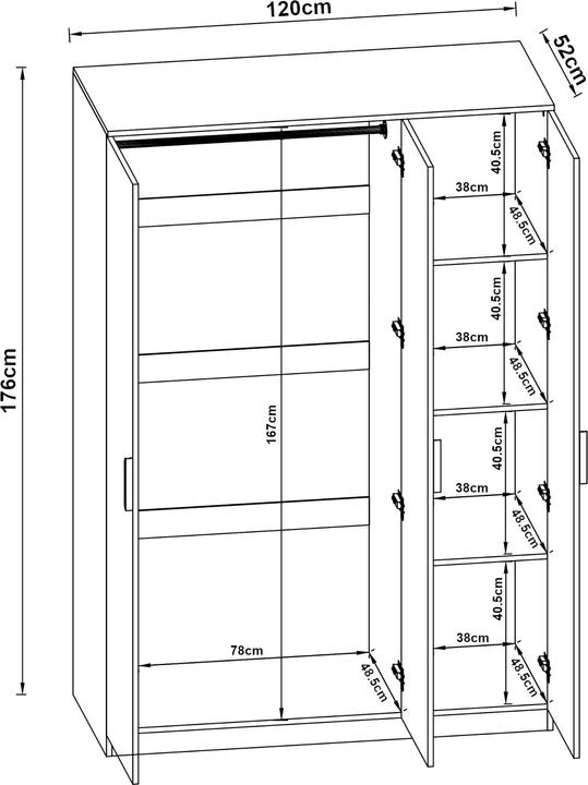 Immagine prodotto En.Casa Eiselfing (120 x 52 x 176 cm)