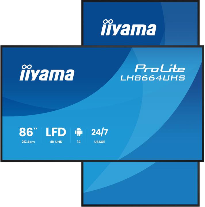 Image du produit iiyama 86" 3840x2160, UHD IPS panel, Haze 25% 5 (3840 x 2160 pixels, 85.60")
