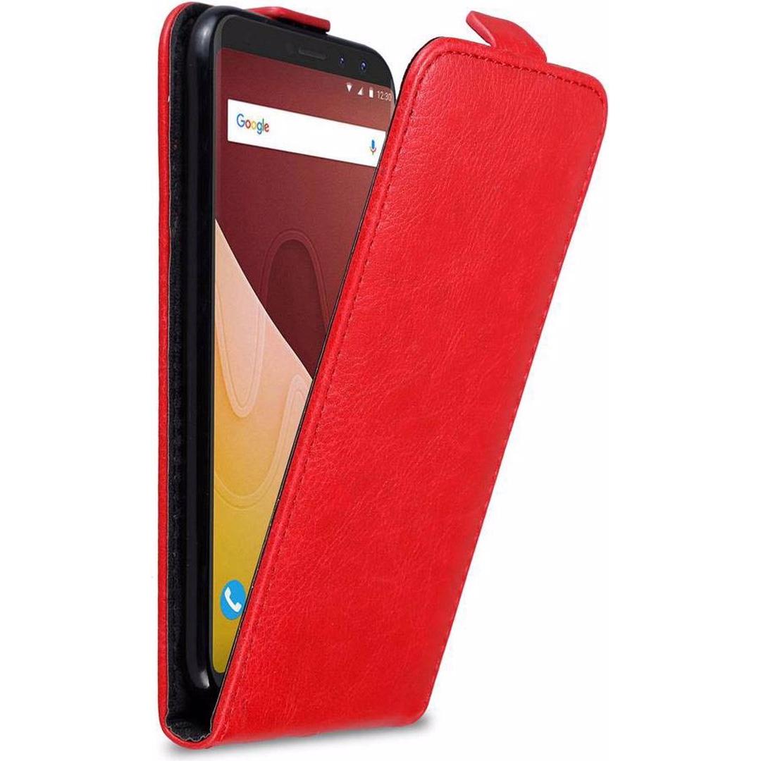 Cadorabo Flip wie Invisible Cover (Wiko View Go), Smartphone Hülle, Rot