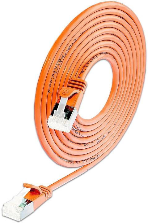SLIM Wirewin Patchkabel Cat 6A, U/FTP, 0.25 m, Orange (U/FTP, CAT6a, 0.25 m)