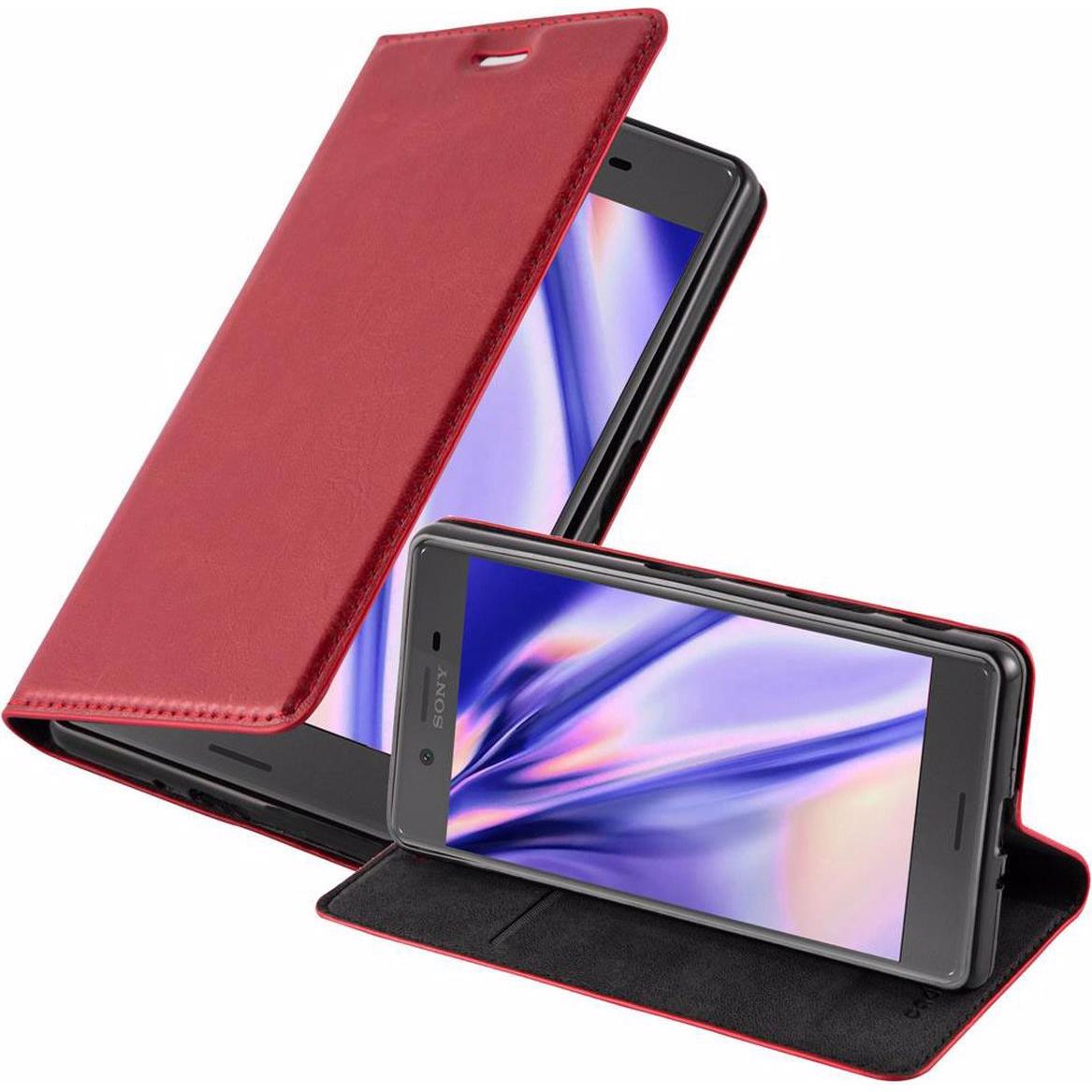 Cadorabo Book Invisible Magnet Cover (Sony Xperia X), Smartphone Hülle, Rot
