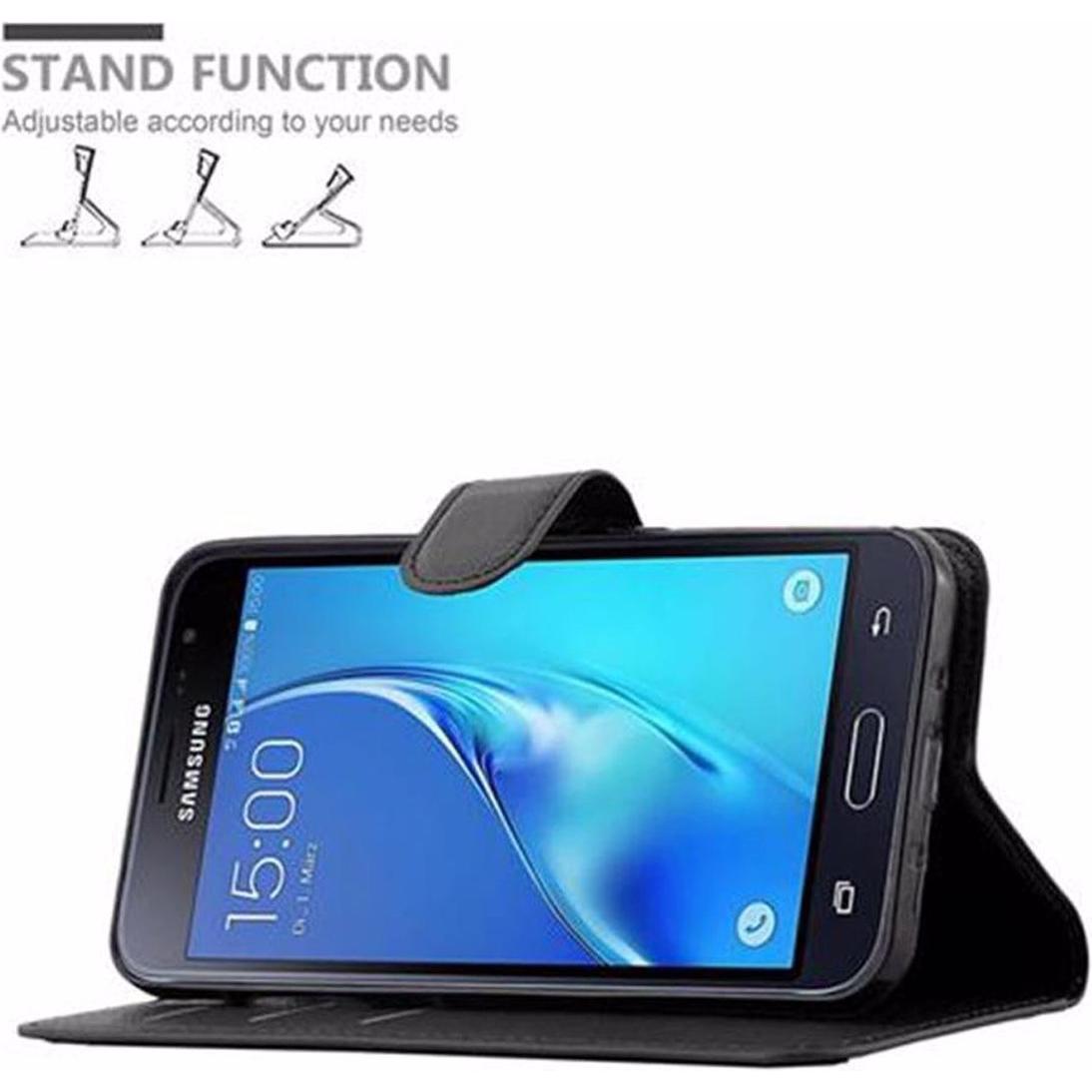Thumbnail - Cadorabo Book mit Standfunktion Cover (Samsung Galaxy J3), Smartphone Hülle, Schwarz
