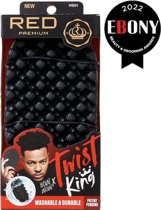 Actual product image RED by Kiss Bow Wow X Twist King Premium Luxury Twist Styler Brush Durable Washable Afro Curl Sponge