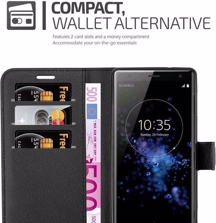 Actual product image Cadorabo Book with stand function cover (Sony Xperia XZ2)