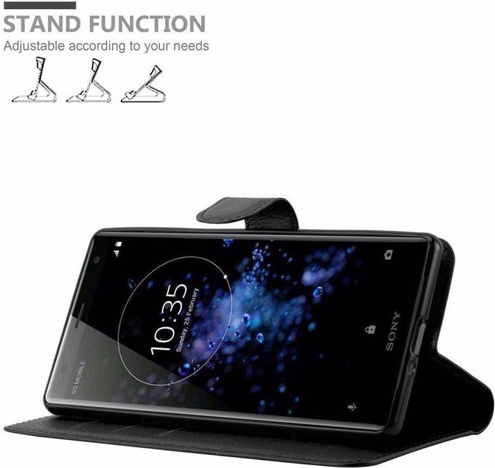 Actual product image Cadorabo Book with stand function cover (Sony Xperia XZ2)
