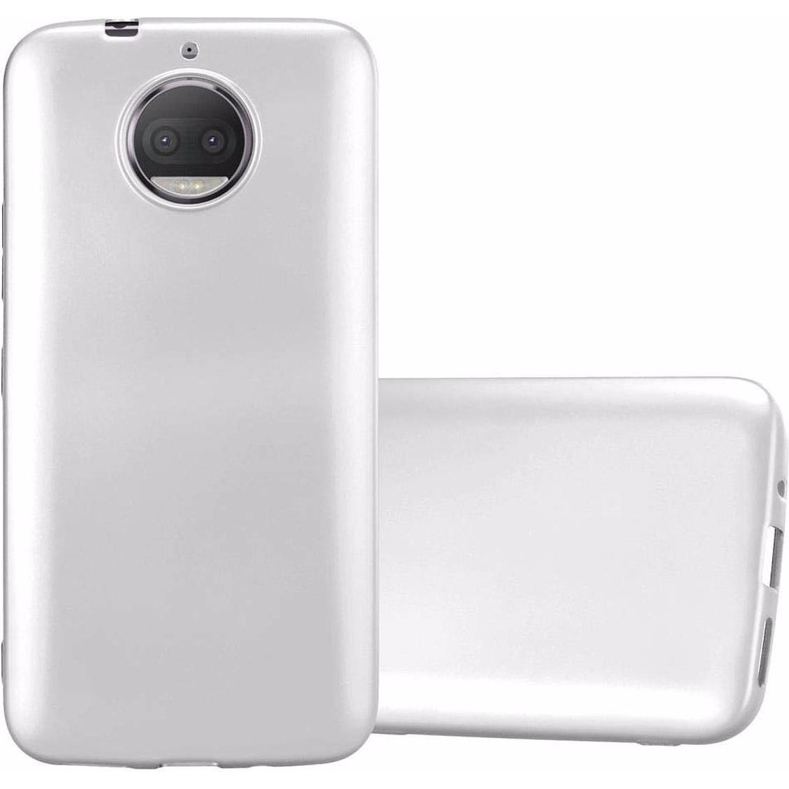 Cadorabo TPU Matt Metallic Cover (Motorola Moto G5S Plus), Smartphone Hülle, Silber