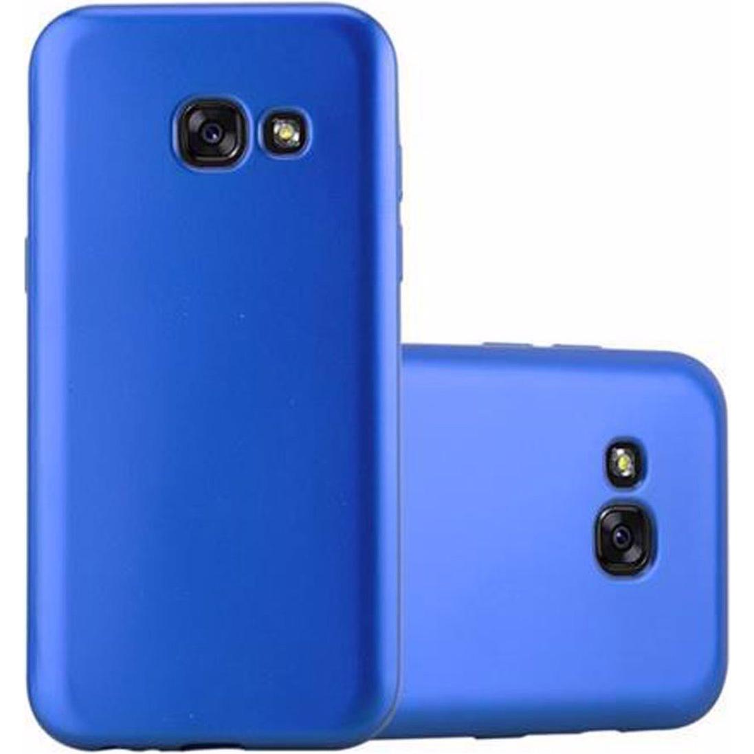 Cadorabo TPU Matt Metallic Cover (Samsung Galaxy A5 (2017)), Smartphone Hülle, Blau