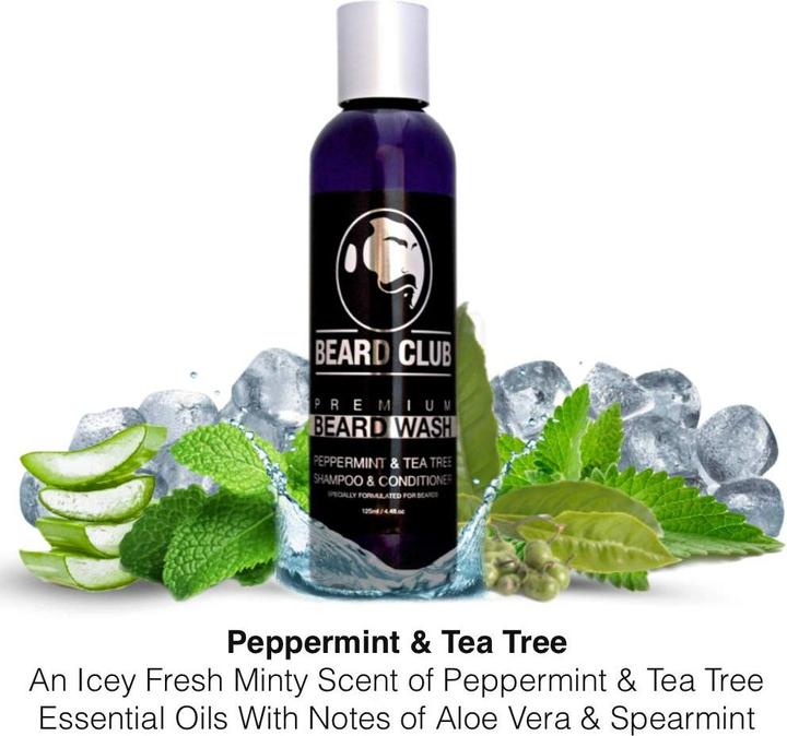Actual product image Beard Club Beard Shampoo Peppermint & Tea Tree (125 ml)
