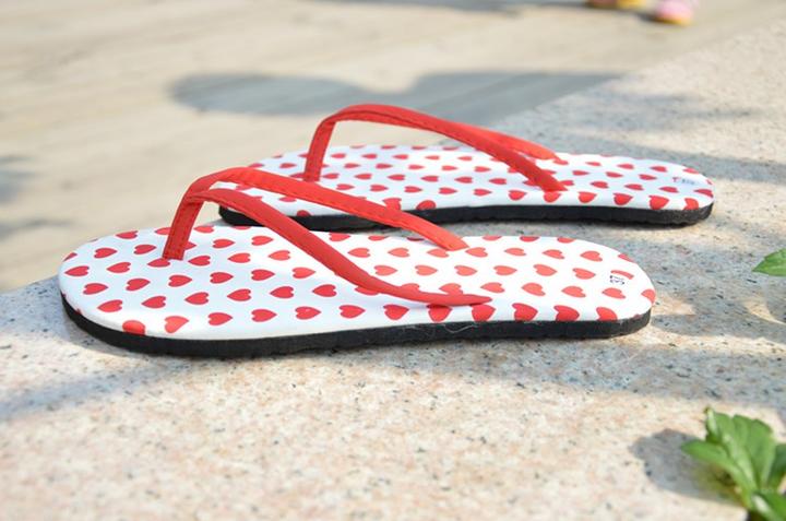 Produktbild Hermex Women Sexy Flip Flop Sandalen Sandaletten Flipflop Rot Weiss Herz/ Grösse 38 (38)