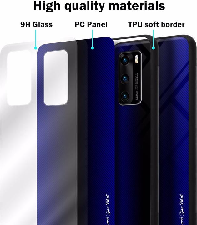 Actual product image Cadorabo TPU Striped Glass Cover (Huawei P40)