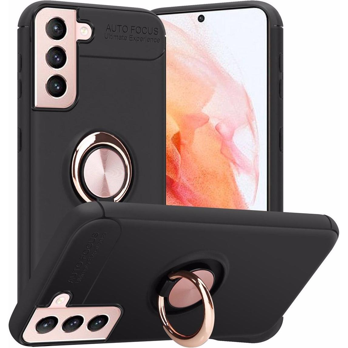 Cadorabo TPU Auto Fokus Cover (Samsung Galaxy S21 5G), Smartphone Hülle, Schwarz