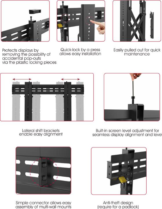 Produktbild Reflecta PLANO Video Wall 60-6040 (Wand, 45 kg, 37" - 70")
