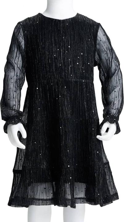 Produktbild vidaXL Kinderkleid mit Langen Ärmeln Schwarz 116,Aussenmaterial (116)