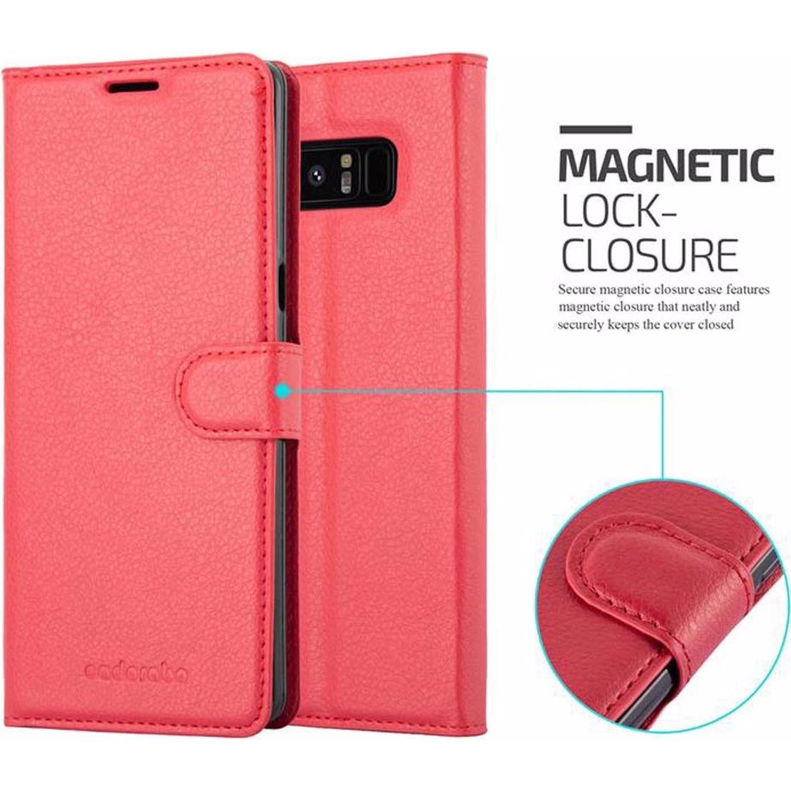 Thumbnail - Cadorabo Book mit Standfunktion Cover (Samsung Galaxy Note 8), Smartphone Hülle, Rot