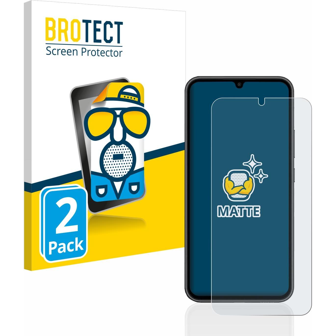 BROTECT Entspiegelungs-Schutzfolie Displayschutz Matt (2 Stück, Samsung Galaxy A34 5G), Smartphone Schutzfolie, Grau