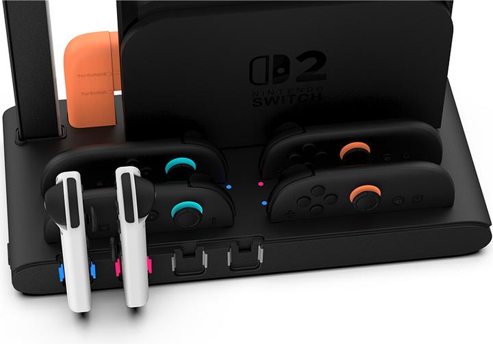 Produktbild IMP Tech - DLX2 LED Multi-Function Charge Stand for Switch 2, Switch and OLED - Black (Switch, Switch 2, Switch OLED)