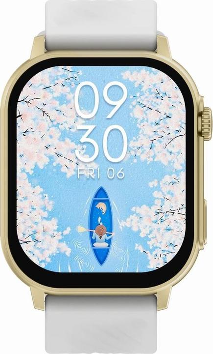 Actual product image Gravity GT15-10 Damen-Smartwatch, weisses Silikonarmband + goldenes Armband