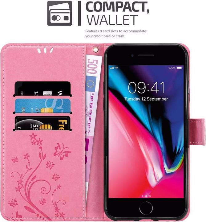 Produktbild Cadorabo Flower Book Cover (Apple iPhone 7, Apple iPhone SE (2nd Gen))
