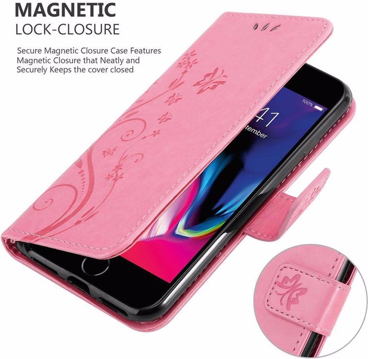 Produktbild Cadorabo Flower Book Cover (Apple iPhone 7, Apple iPhone SE (2nd Gen))