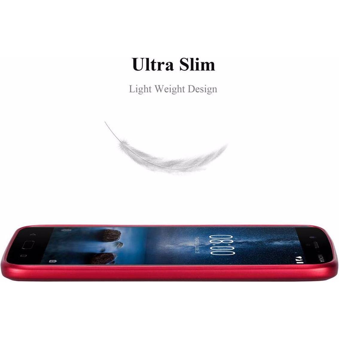 Thumbnail - Cadorabo TPU Matt Metallic Cover (Nokia 8), Smartphone Hülle, Rot