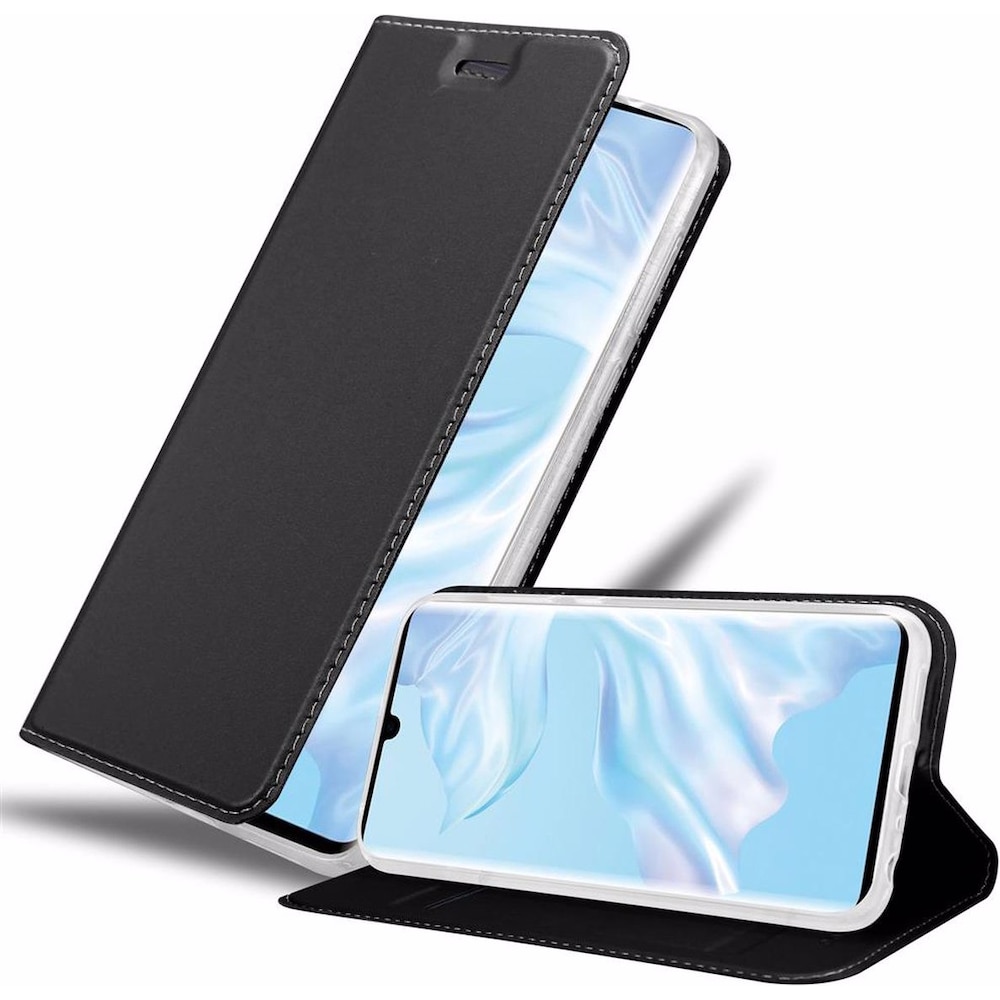 Cadorabo Book Classy Style Cover (Huawei P30 Pro), Smartphone Hülle, Schwarz