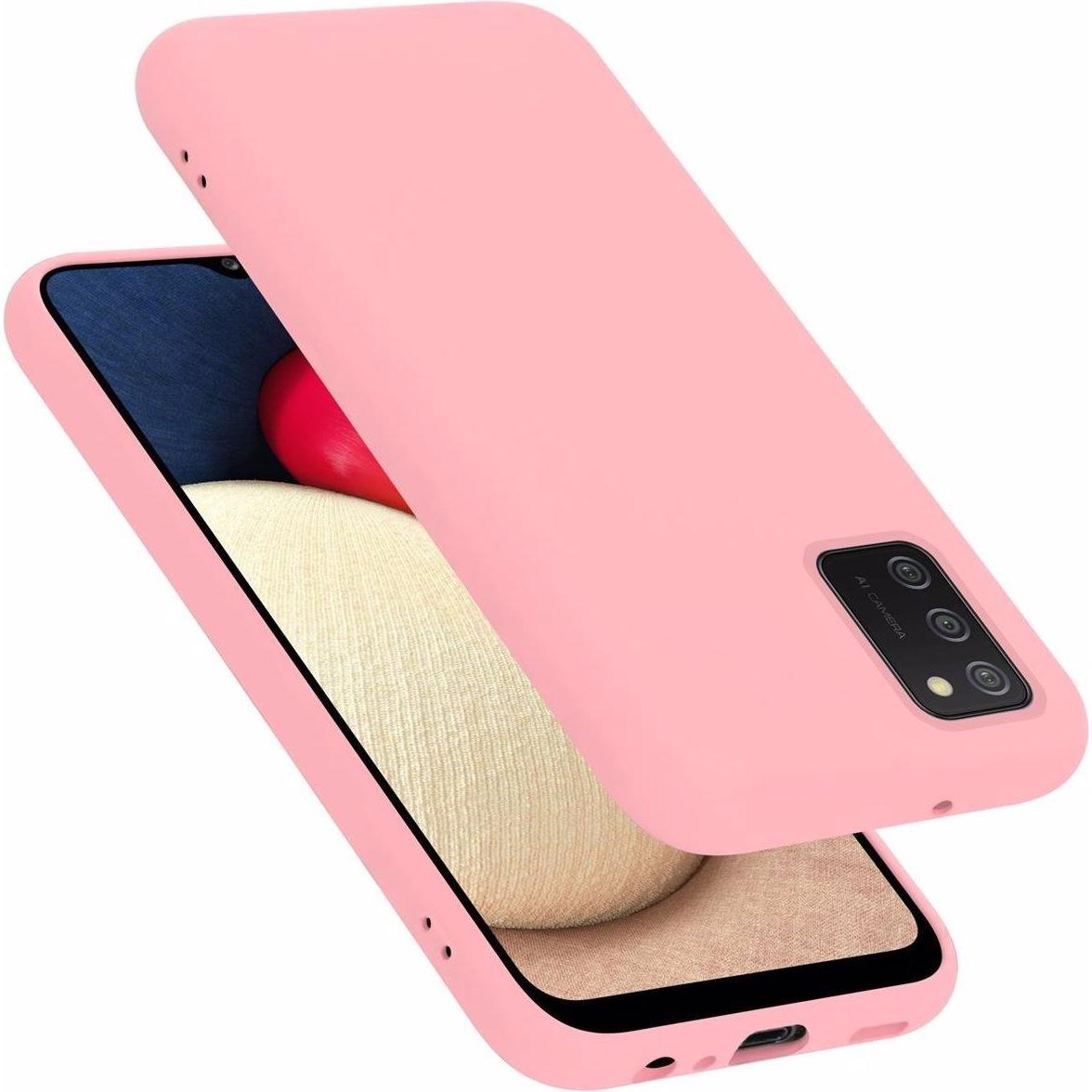 Cadorabo TPU Liquid Silicone Case Cover (Samsung Galaxy A02s), Smartphone Hülle, Rosa
