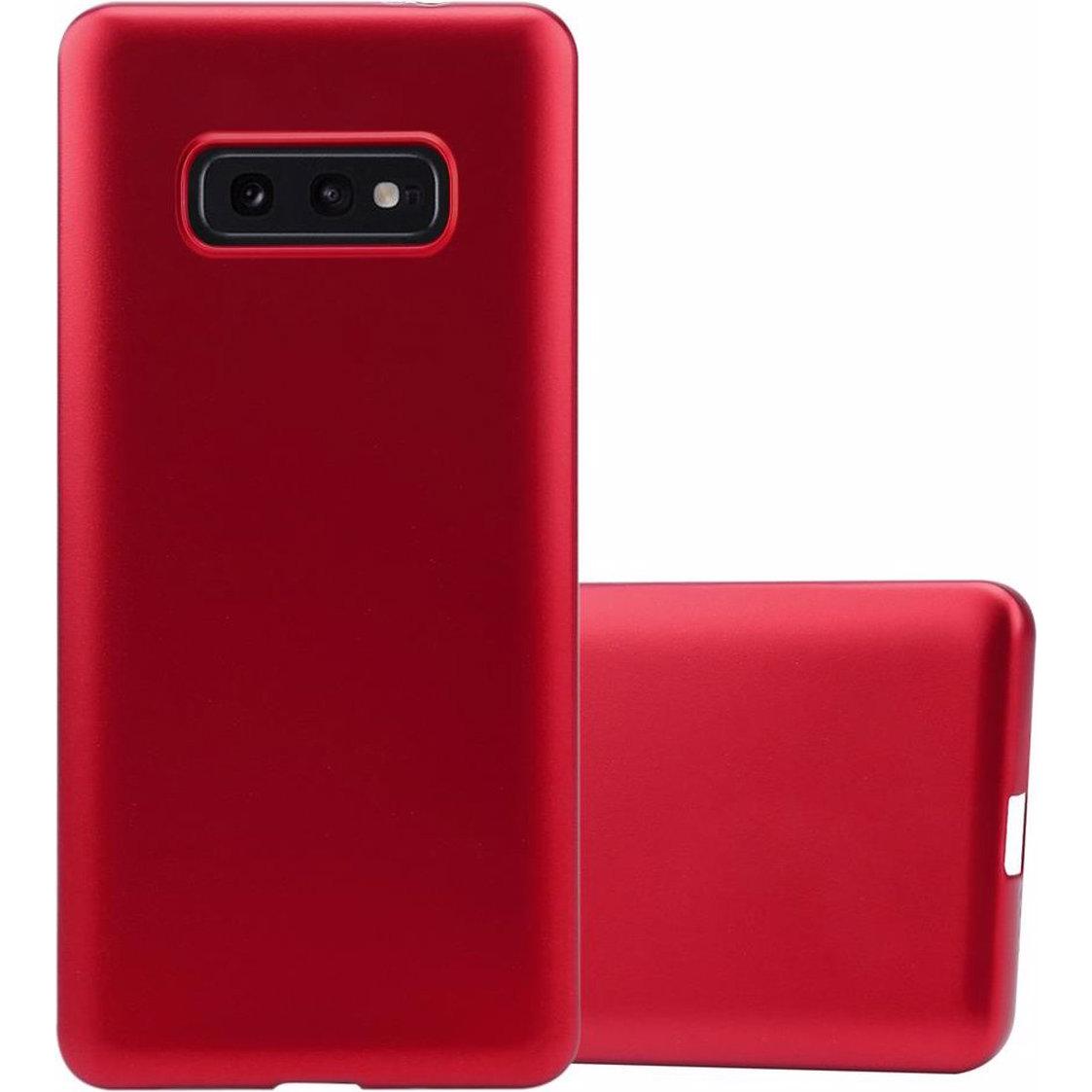 Cadorabo TPU Matt Metallic Cover (Samsung Galaxy S10e), Smartphone Hülle, Rot