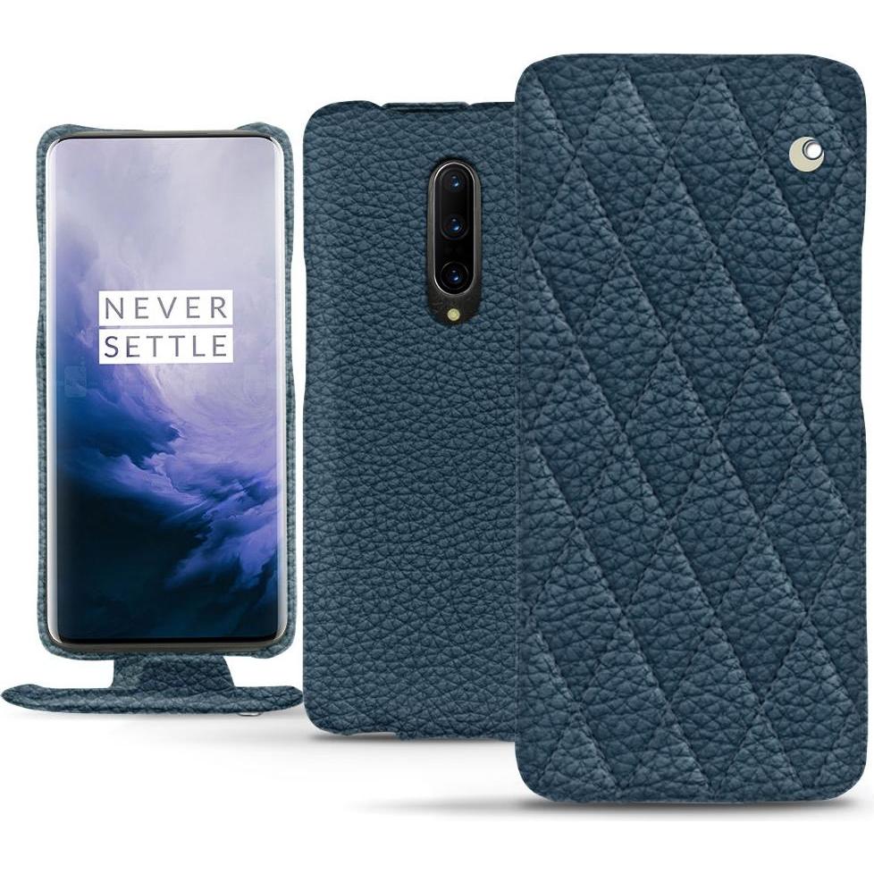 Noreve Lederschutzhülle vertikal (OnePlus 7 Pro), Smartphone Hülle, Blau