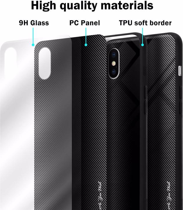 Produktbild Cadorabo TPU Gestreiftes Glas Cover (Apple iPhone XS Max)