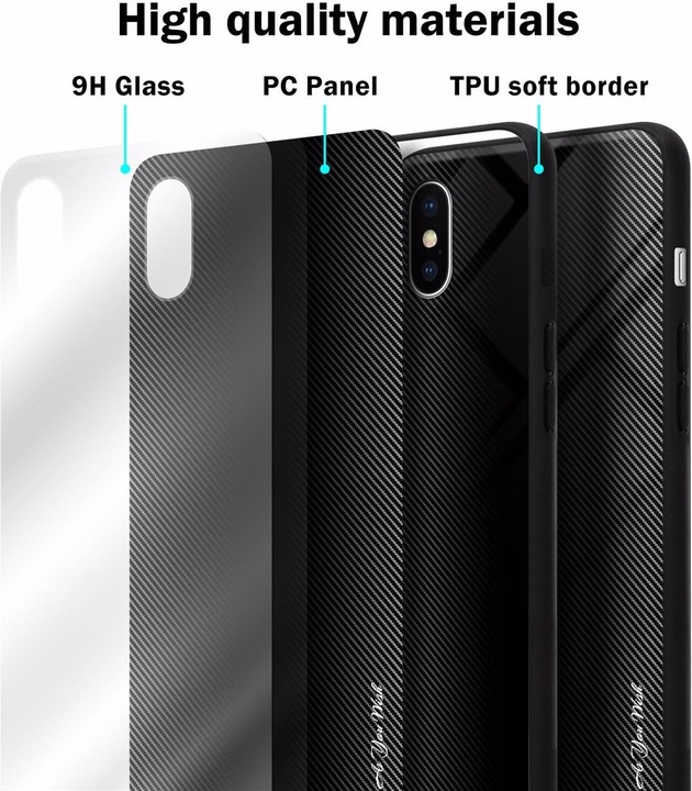Produktbild Cadorabo TPU Gestreiftes Glas Cover (Apple iPhone XS Max)