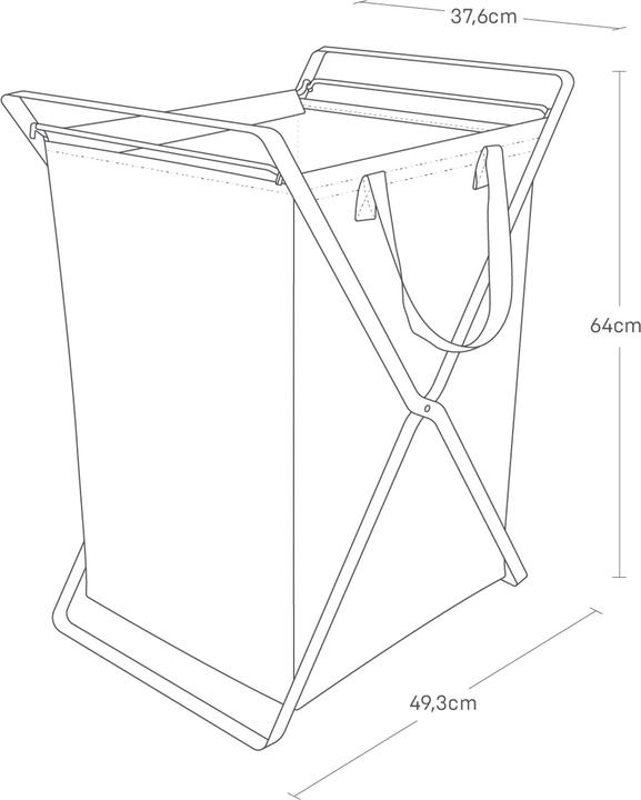 Actual product image Yamazaki Wäschekorb mit herausnehmbarer Tasche TOWER (45 l)