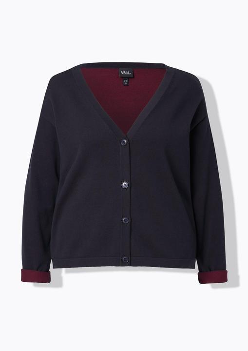 Produktbild Ulla Popken Strickjacke, Doubleface, V-Ausschnitt, Langarm (60)