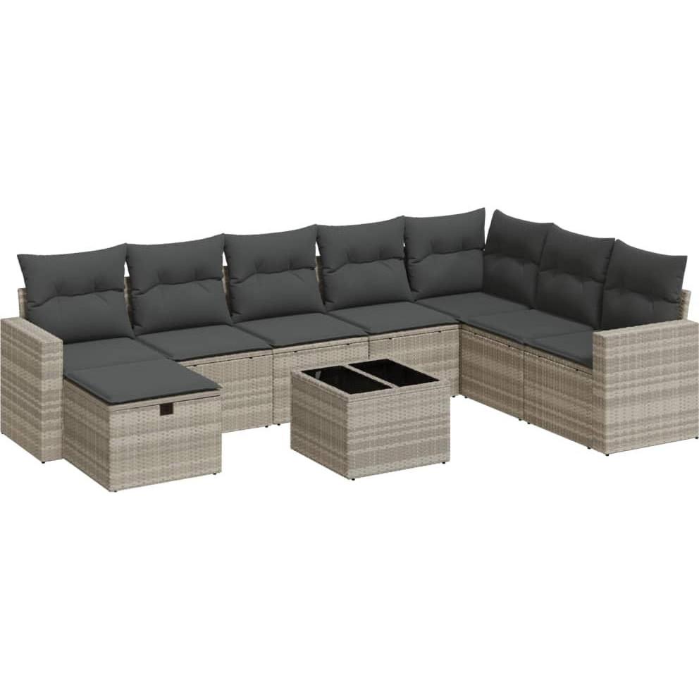 VidaXL, Gartenlounge, 10-tlg. Garten-Lounge-Set mit Kissen