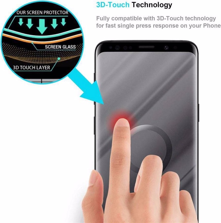 Produktbild Cadorabo Full Glue Displayschutzglas (1 Stück, Samsung Galaxy S9+)
