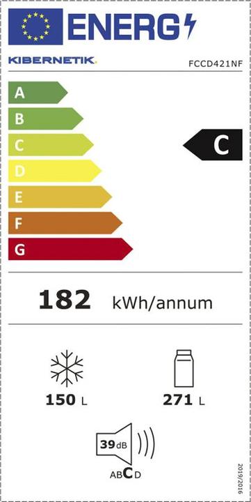 Label énergétique Kibernetik FSP FCCD421NF Food Center (D) (421 l)