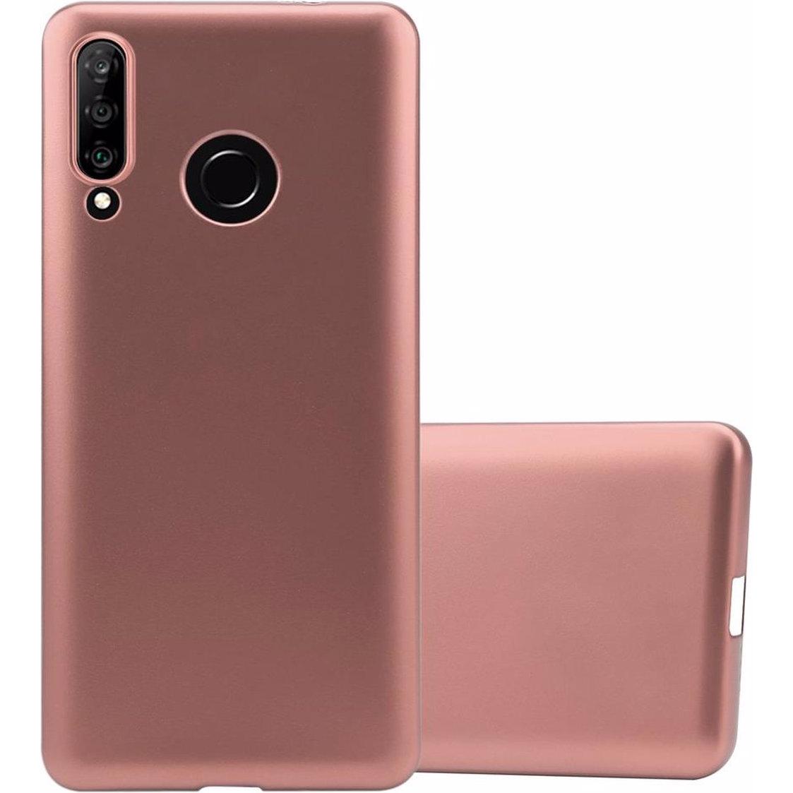 Cadorabo TPU Matt Metallic Cover (Huawei P30 Lite), Smartphone Hülle, Rosa