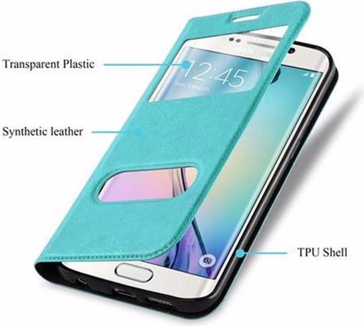 Actual product image Cadorabo Book with View double window cover (Samsung Galaxy S6 Edge)